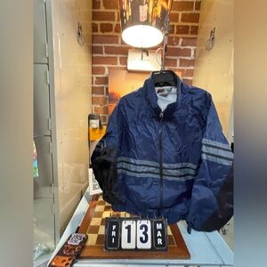 ProActive brand jacket is a large, blue vintage windbreaker